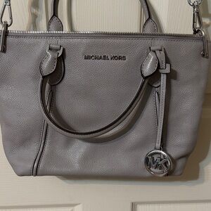 Michael Kors Silver Leather Shoulder Bag